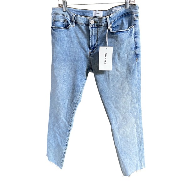 Frame Sz 32 Le Garçon Crop Finnegan Denim Jeans - Picture 1 of 8